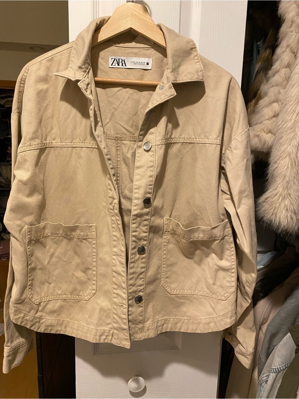 Zara Women's Beige / Tan / Khaki Utility Jacket in XS New Without Tags